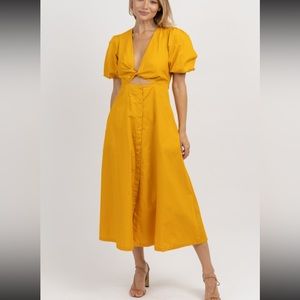 L’ABEYE Golden Hour Twisted Midi Dress